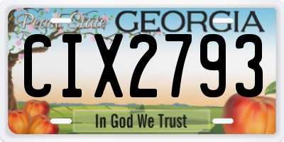 GA license plate CIX2793