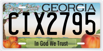 GA license plate CIX2795