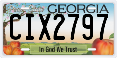 GA license plate CIX2797