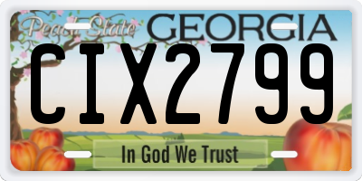 GA license plate CIX2799