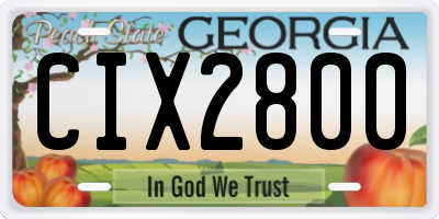 GA license plate CIX2800