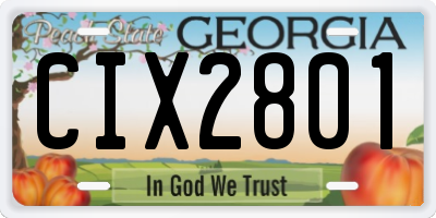GA license plate CIX2801
