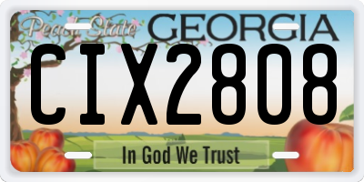 GA license plate CIX2808