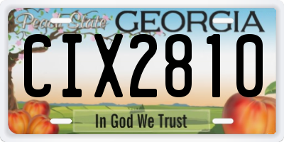 GA license plate CIX2810