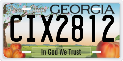 GA license plate CIX2812