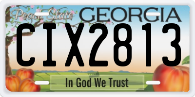 GA license plate CIX2813