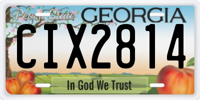 GA license plate CIX2814