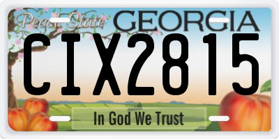 GA license plate CIX2815