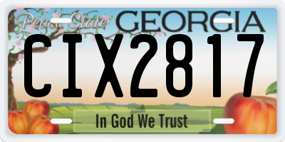 GA license plate CIX2817