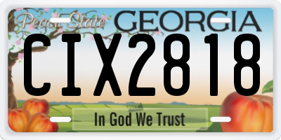 GA license plate CIX2818