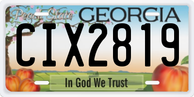 GA license plate CIX2819