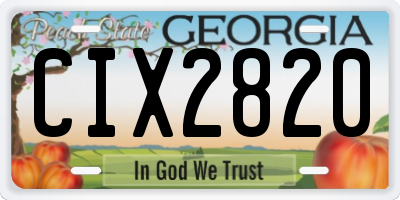 GA license plate CIX2820