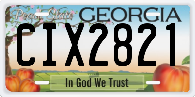 GA license plate CIX2821