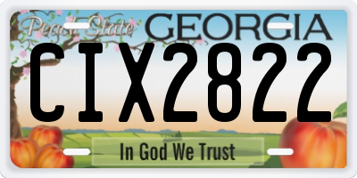 GA license plate CIX2822
