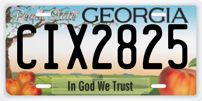 GA license plate CIX2825