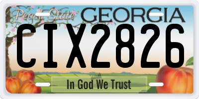 GA license plate CIX2826