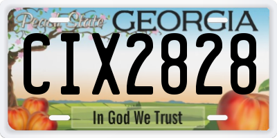 GA license plate CIX2828