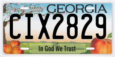 GA license plate CIX2829