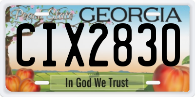 GA license plate CIX2830