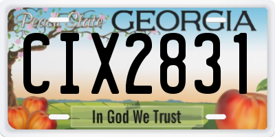 GA license plate CIX2831