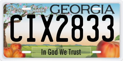 GA license plate CIX2833