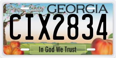 GA license plate CIX2834