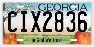 GA license plate CIX2836