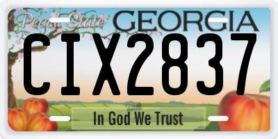 GA license plate CIX2837
