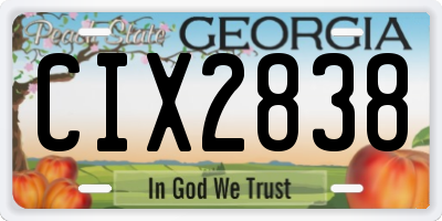 GA license plate CIX2838
