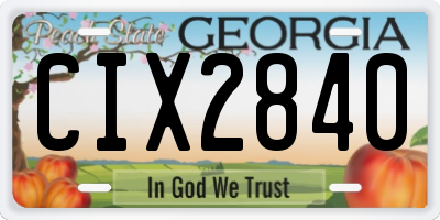 GA license plate CIX2840