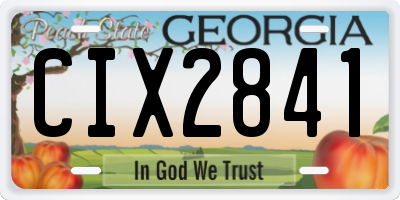 GA license plate CIX2841