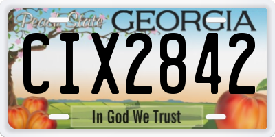 GA license plate CIX2842