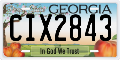 GA license plate CIX2843