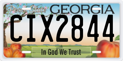 GA license plate CIX2844