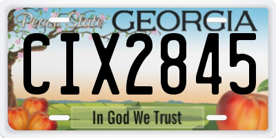 GA license plate CIX2845