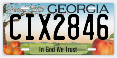GA license plate CIX2846