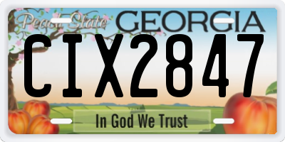 GA license plate CIX2847