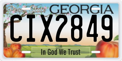 GA license plate CIX2849