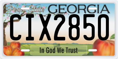 GA license plate CIX2850