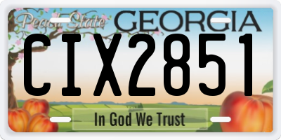 GA license plate CIX2851