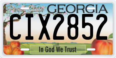 GA license plate CIX2852