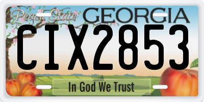 GA license plate CIX2853