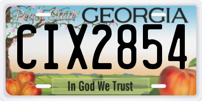 GA license plate CIX2854