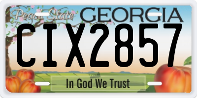 GA license plate CIX2857