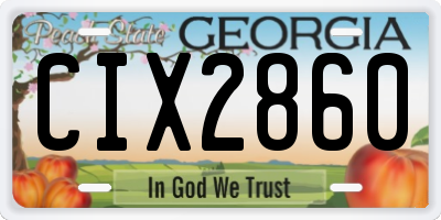 GA license plate CIX2860
