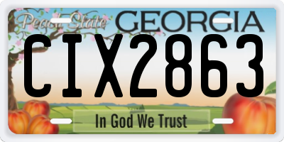 GA license plate CIX2863