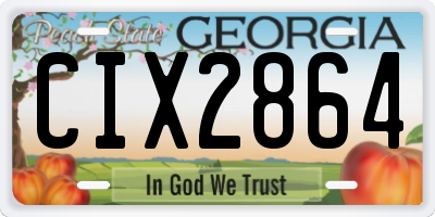 GA license plate CIX2864