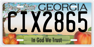 GA license plate CIX2865