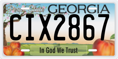 GA license plate CIX2867