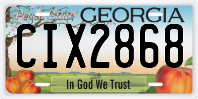 GA license plate CIX2868